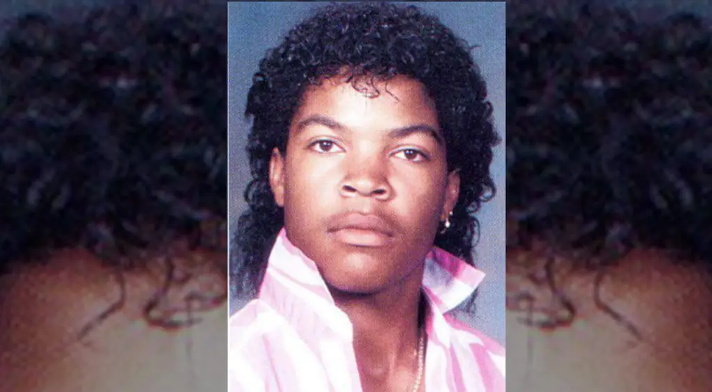 Here is an example of Jheri Curls. A 1987 High School senior class photo of Ice Cube (O'Shea Jackson). 
